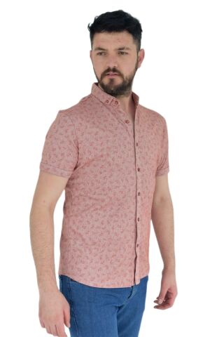 Erkek Dügmeli Polo Yaka Tişört R4270 BGL-ST02772 KİREMİT - M