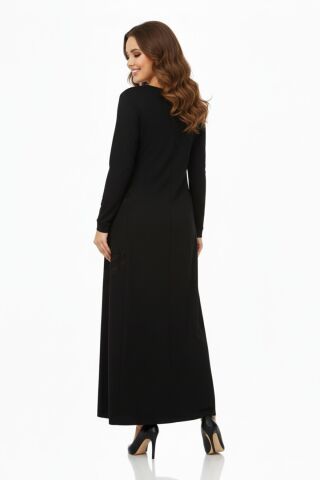 Kadın Uzun Kol Taşlı Sandy Elbise BGL-ST04663 SİYAH - 2XL