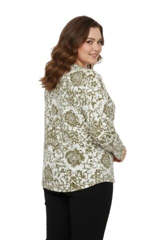 Kadın V Yaka Baskılı 2 Düğmeli Bluz BGL-ST05092