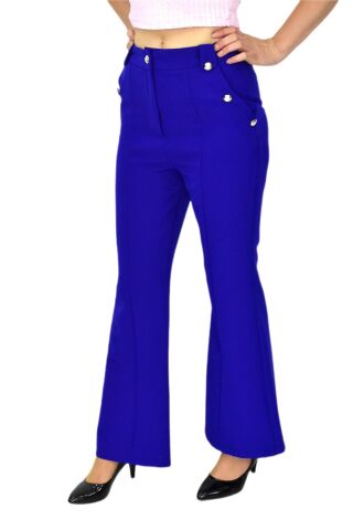 Kadın İspanyol Paça Pantolon BGL-ST03692 SAKS MAVİ - 38