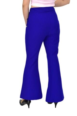Kadın İspanyol Paça Pantolon BGL-ST03692 SAKS MAVİ - 38