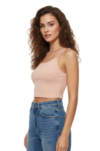 Kadın İp Askılı Pedli Crop 8136 BGL-ST03783 SOMON - M