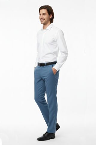 Erkek Klasik Kumaş Pantolon Likra Kumaş BGL-ST02205 MAVİ - 48