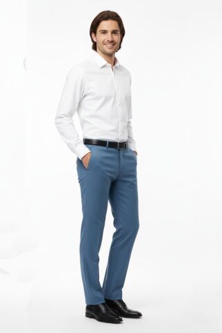 Erkek Klasik Kumaş Pantolon Likra Kumaş BGL-ST02205 MAVİ - 48