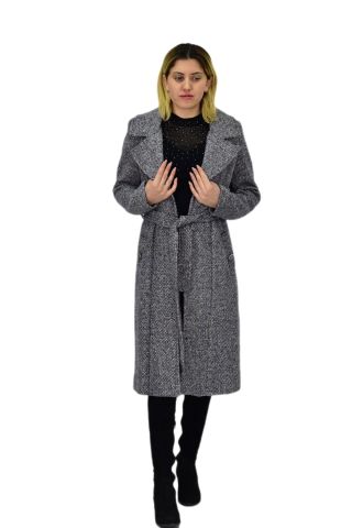 Kadın Pıtırcık Uzun Kaşe Kaban BGL-ST04121