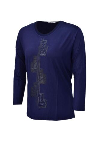 Kadın Uzun Kol Taşlı Bluz BGL-ST03787 MÜRDÜM - L