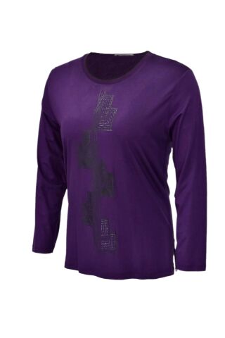 Kadın Uzun Kol Taşlı Bluz BGL-ST03787 MÜRDÜM - L