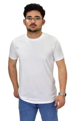 Erkek Büyük Beden Sıfıryaka Düz Likra Süprem Tişört 4385 BGL-ST04529