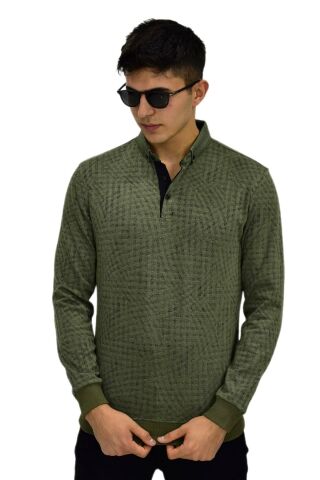 Erkek Polo Yaka Sweatshirt R2250 BGL-ST03196
