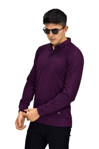 Erkek Polo Yaka Sweatshirt R2250 BGL-ST03196