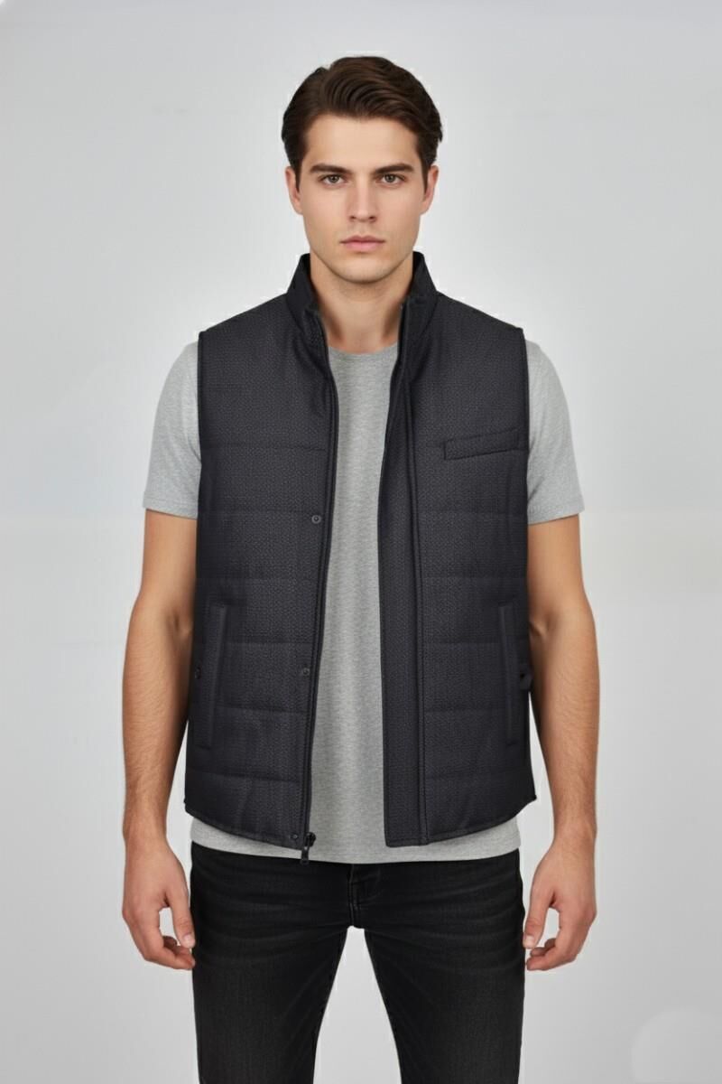 Erkek Spor Hakim Yaka Yelek Regular Kalıp 959-309 BGL-ST04875 ANTRASİT - L