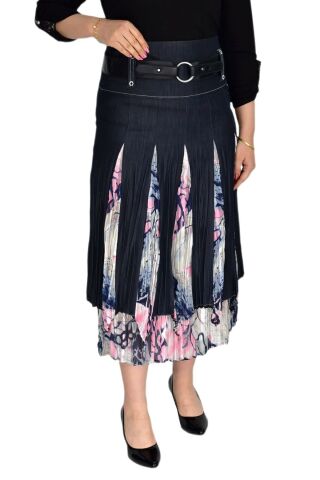 Kadın Şifon Parşalı Kraş Etek NS-21982