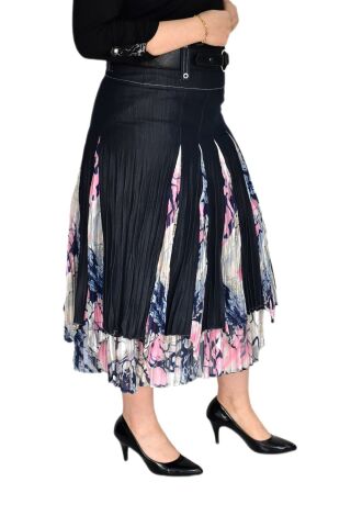 Kadın Şifon Parşalı Kraş Etek NS-21982