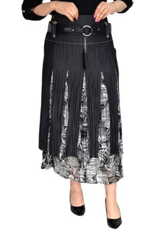 Kadın Şifon Parşalı Kraş Etek NS-21982