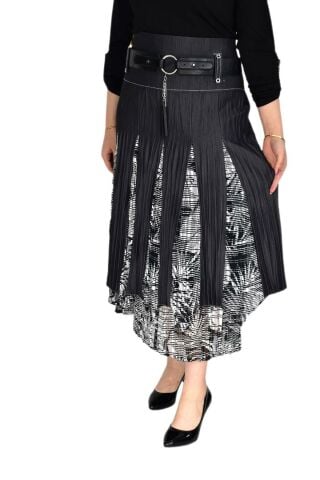 Kadın Şifon Parşalı Kraş Etek NS-21982