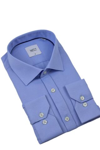 Erkek Klasik Petek Doku  Uzun Kol Gömlek 3718 BGL-ST04397 CAMEL - S