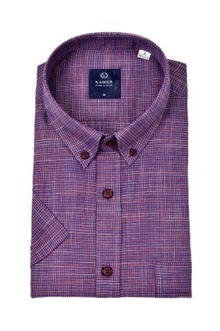 Erkek Klasik Piti Kare Kısa Kol Gömlek 9488 BGL-ST04570