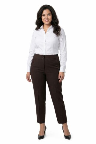 Kadın Kumaş Bilek Pantolon Bel Yarım Lastikli BGL-ST05389