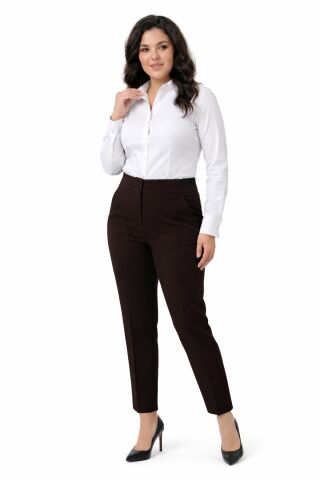 Kadın Kumaş Bilek Pantolon Bel Yarım Lastikli BGL-ST05389 SİYAH - 44