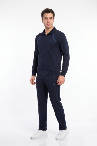 Erkek Fermuarlı Eşofman Takım Klasik Paça 3308 BGL-ST05516 LACİVERT - L