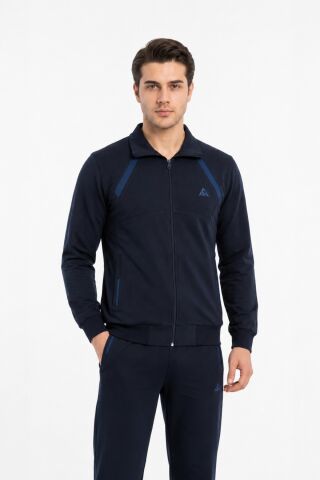 Erkek Fermuarlı Eşofman Takım Klasik Paça 3308 BGL-ST05516 LACİVERT - XL