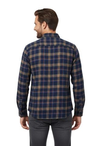 Erkek Kışlık Slim Fitt Uzun Kol Çift Cep Kapak Gömlek 2418 BGL-ST04799