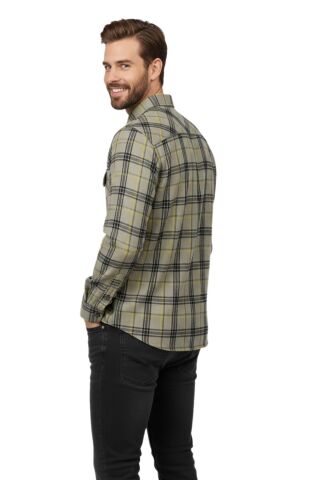 Erkek Kışlık Slim Fitt Uzun Kol Çift Cep Kapak Gömlek 2418 BGL-ST04799 BEJ - L