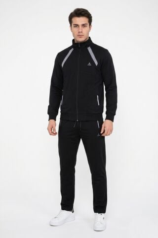 Erkek Fermuarlı Eşofman Takım Klasik Paça 3308 BGL-ST05516 SİYAH - XL