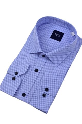 Erkek Klasik Piti Kare Uzun Kol Gömlek 3759 BGL-ST04398 BEJ - S