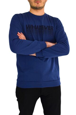 Erkek Sıfır Yaka Sweat Whatever BGL-ST01723 KAHVE - XL