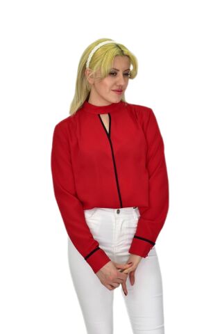 Kadın Kırmızı Bluz BGL-ST03715 KIRMIZI - 36