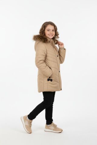Kız Çocuk Kapüşonlu Mont BGL-ST04886 SİYAH - 14 YAŞ