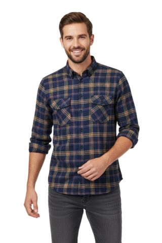 Erkek Kışlık Slim Fitt Uzun Kol Çift Cep Kapak Gömlek 2418 BGL-ST04799 LACİVERT - S
