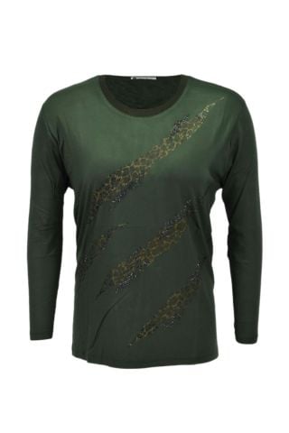 Kadın Uzun Kol Taşlı Bluz BGL-ST03788