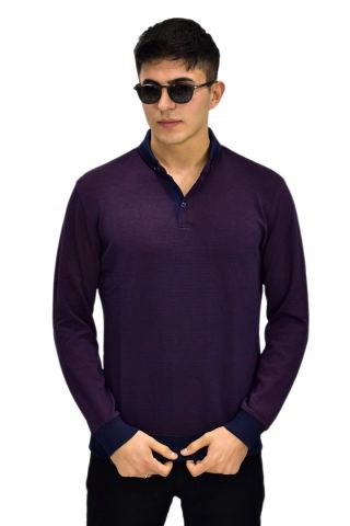 Erkek Polo Yaka Sweatshirt R2254 BGL-ST03197