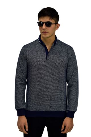 Erkek Polo Yaka Sweatshirt R2254 BGL-ST03197