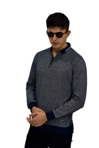 Erkek Polo Yaka Sweatshirt R2254 BGL-ST03197