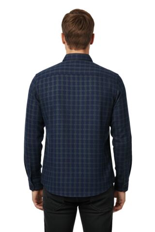 Erkek Kışlık Silim Fit Uzun Kol Çift Cep Kapak Gömlek 2416 BGL-ST04800