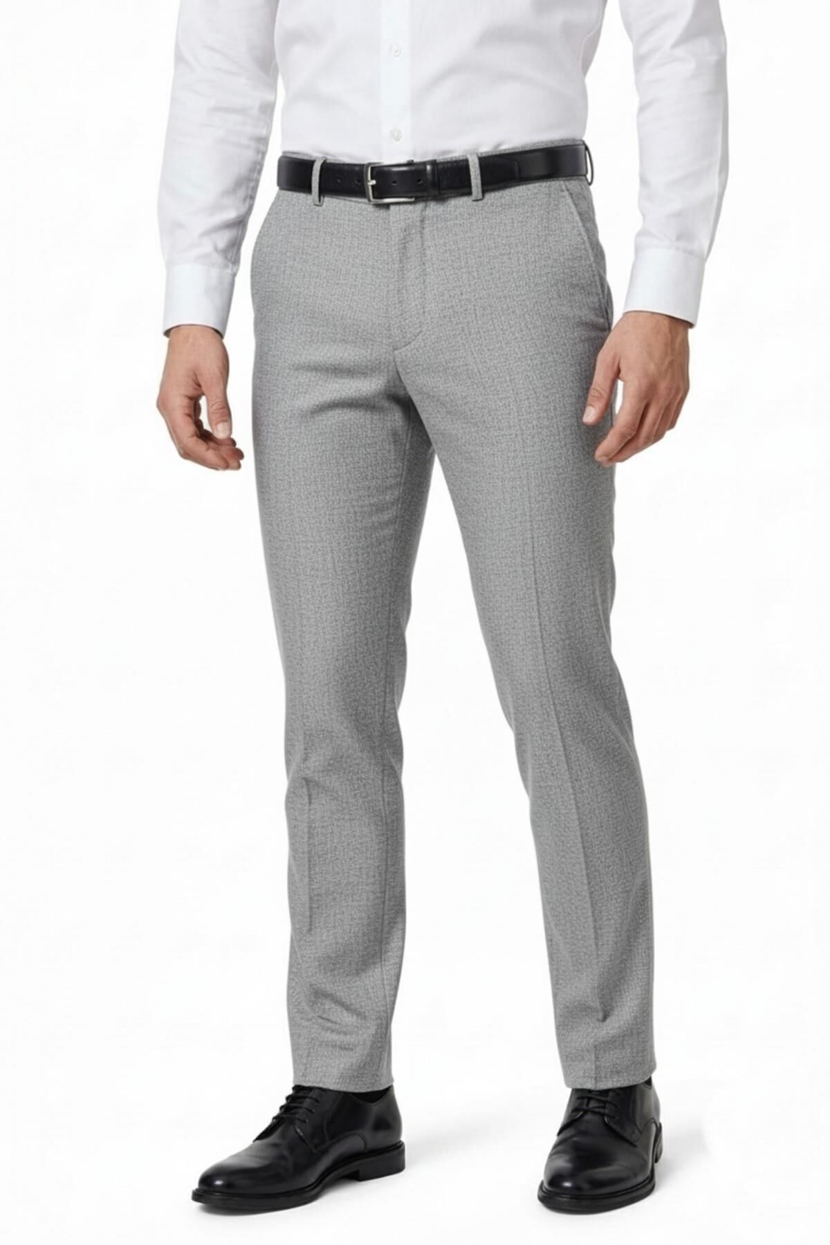 Erkek Regular Fit  Kumaş Pantolon Likra Kumaş BGL-ST05032 GRİ - 48