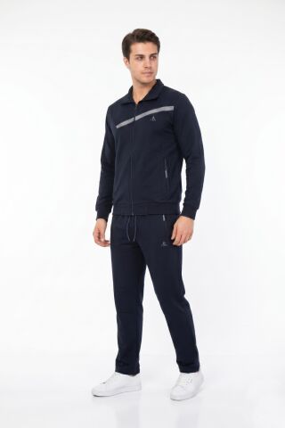 Erkek Fermuarlı Eşofman Takım Klasik Paça 3337 BGL-ST05517 LACİVERT - 2XL