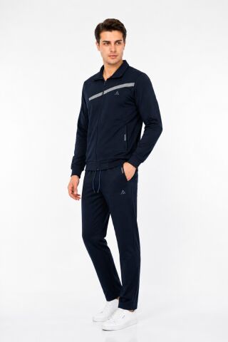 Erkek Fermuarlı Eşofman Takım Klasik Paça 3337 BGL-ST05517 LACİVERT - 2XL