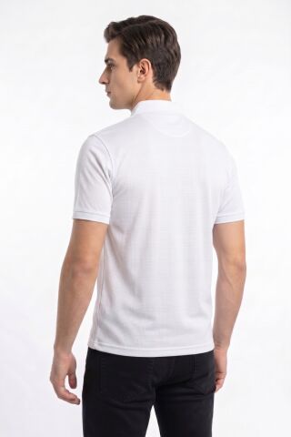 Erkek Polo Yaka Cepli Tişört 5107 BGL-ST04562 BEYAZ - 2XL