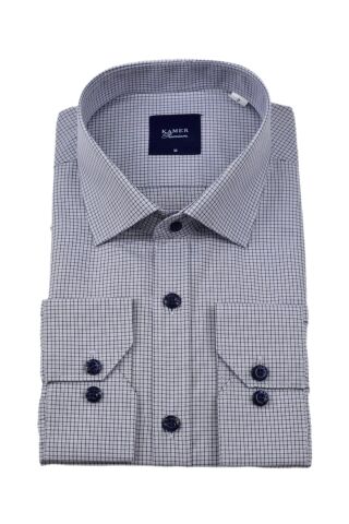 Erkek Klasik Piti Kare Uzun Kol Gömlek 3759 BGL-ST04398 LACİVERT - L