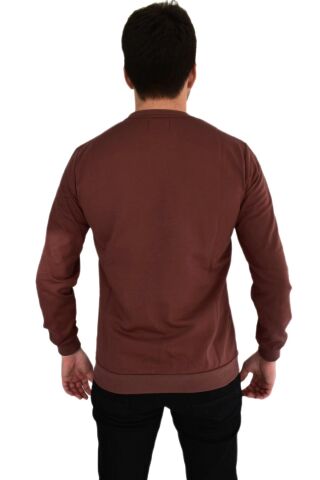 Erkek Sıfır Yaka Sweat Whatever BGL-ST01723 KAHVE - XL