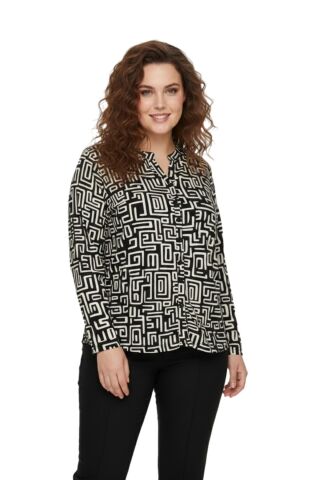 Kadın Düğmeli Modelli Bluz BGL-ST05123 SİYAH - 54