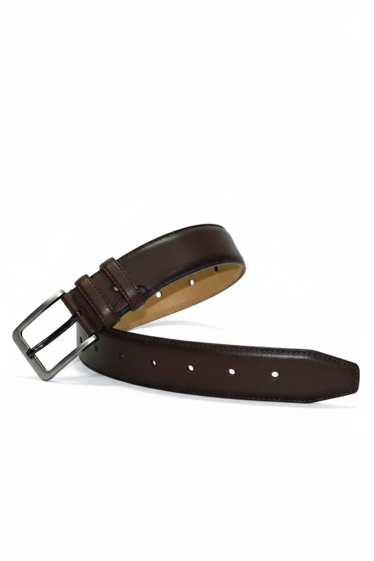 Erkek Suni Deri Kemer Kumaş Pantolon İçin BGL-ST05163 KAHVE - 130 CM