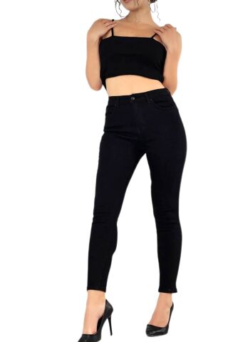 Kadın Siyah Likralı Dar Paça Kot Pantolon T-399 BGL-ST03123 SİYAH - 27/32