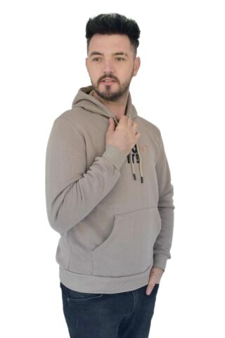 Erkek Kapüşonlu Sweatshirt 6736 BGL-ST02315 BEJ - S