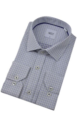Erkek Klasik Puantiyeli Uzun Kol Gömlek 3596 BGL-ST04402 BORDO - S