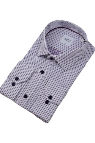 Erkek Klasik Puantiyeli Uzun Kol Gömlek 3596 BGL-ST04402